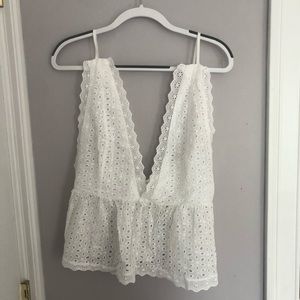 White Lace Crop Top